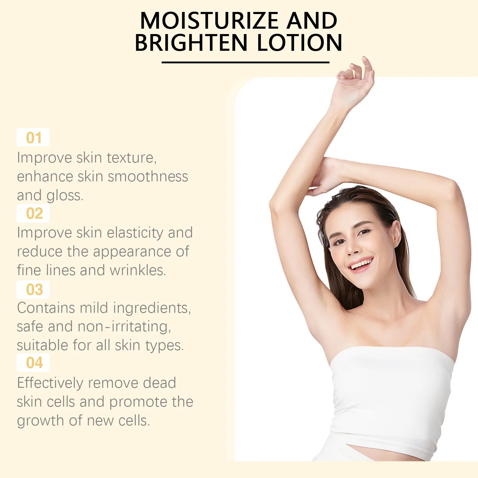 OceAura Vitamin C Brightening Body Lotion Deep Moisturizing Dullness Improving Gentle Exfoliating Even Tone Skin Care Cream 100g Qme