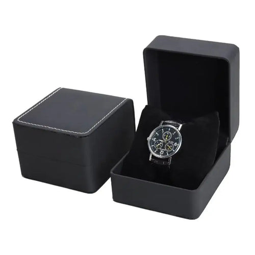 1/2/3Pcs Black Square Single Watch Gift Box With Pillow PU Leather Wristwatch Display Case Organizer For Men Qme