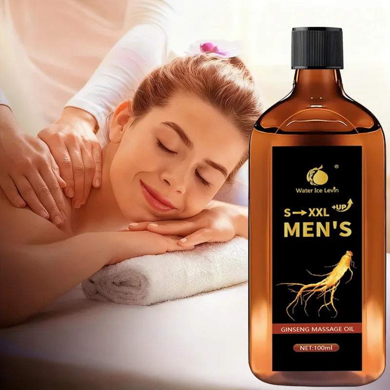 S-XXL +UP Men's Ginseng Massage Oil with Shea Butter - Hydrates & Firms Skin, Boosts Moisture Qme