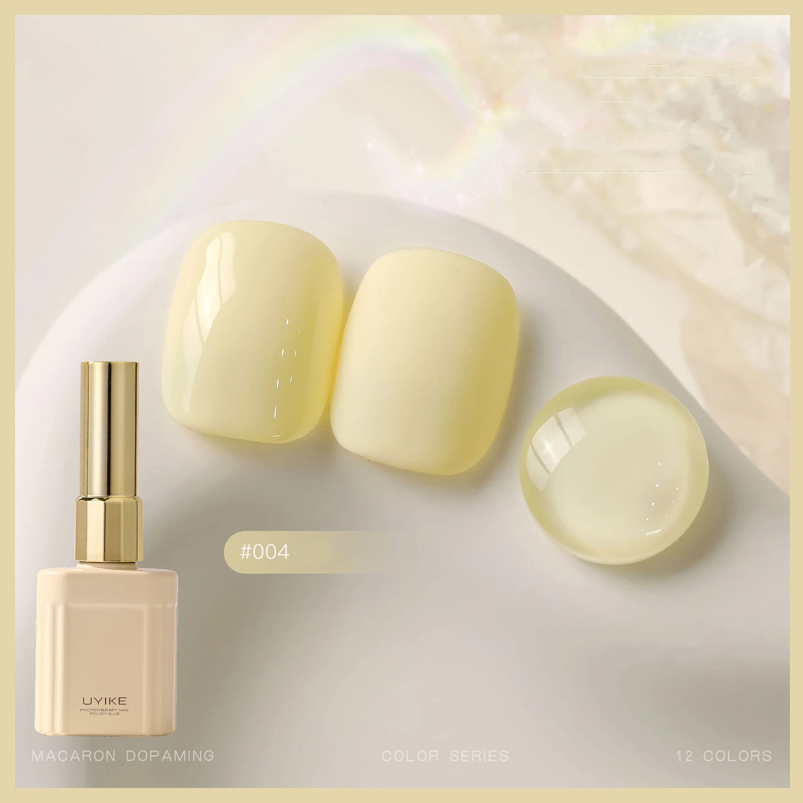 12 Colors Candy Macaron Gel Nail Polish Set, High Saturation Pastel Jelly Gel Polish, Soak Off UV LED Nail Art Manicure Set 15ml Qme 04