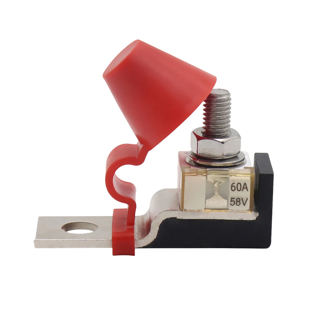 Marine Rated Battery Fuse with 58V Ring Fuse Battery Terminal Holder Ignition Protection for Boat Truck for RV Cruise Ship Crane Qme 60A