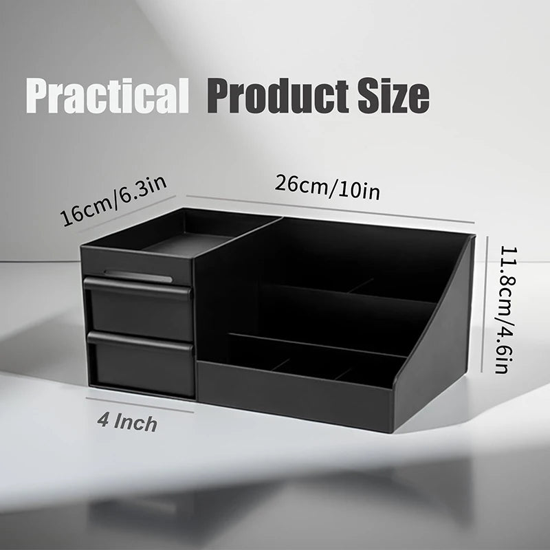 Organizer For Men, Cologne Holder For Dresser, Perfume Stand, Bathroom Countertop Organizer With Drawers Qme Black