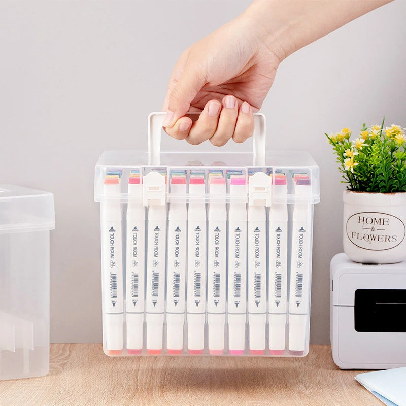 Painting Plastic Stationery Organizer Box Portable Watercolor Drawing Qme