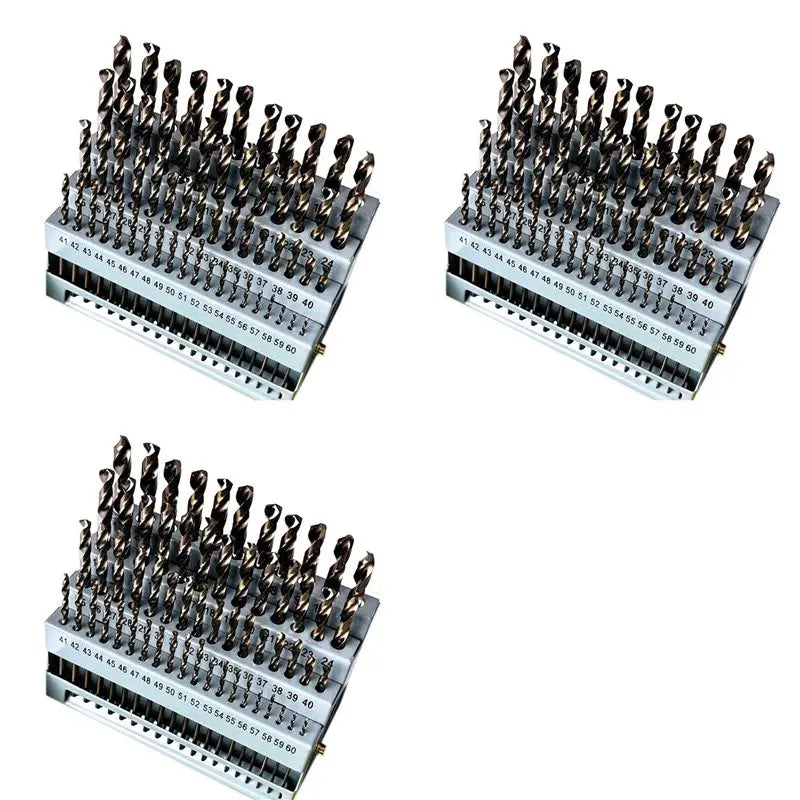 A02F-Industrial-Grade Full-Grinding Small Twist Drill 180PC High-Speed Steel Round Shank Number Drill Box Qme Green