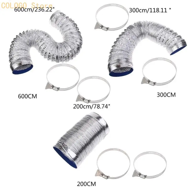 Ventilator Pipe Aluminum Tube Air Ventilation Hose Exhaust Duct D0LD Qme
