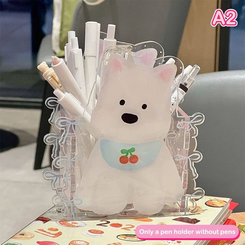 Spiral Design Acrylic Fish Cake Pen Holder Cute Cloud-shaped Qme A2