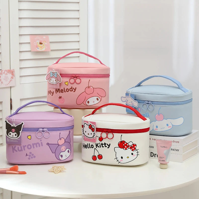 Hello Kitty Kuromi Cute Cartoon-Style Handbag Portable, Large-Capacity Toiletry and Skincare Storage Bag Toiletry Bag Qme