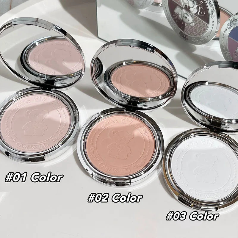 Art Value Bear Knight Soft Focus Pressed Powder Matte Natural Makeup Qme