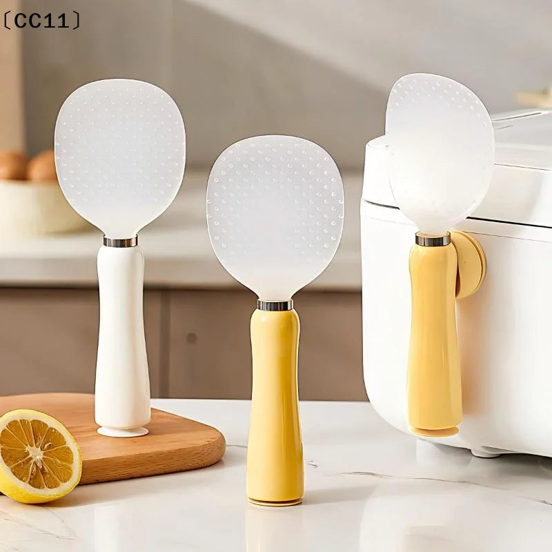Magnetic Rice Spoon Suction Cup Standing Scooper Cooking Serving Qme