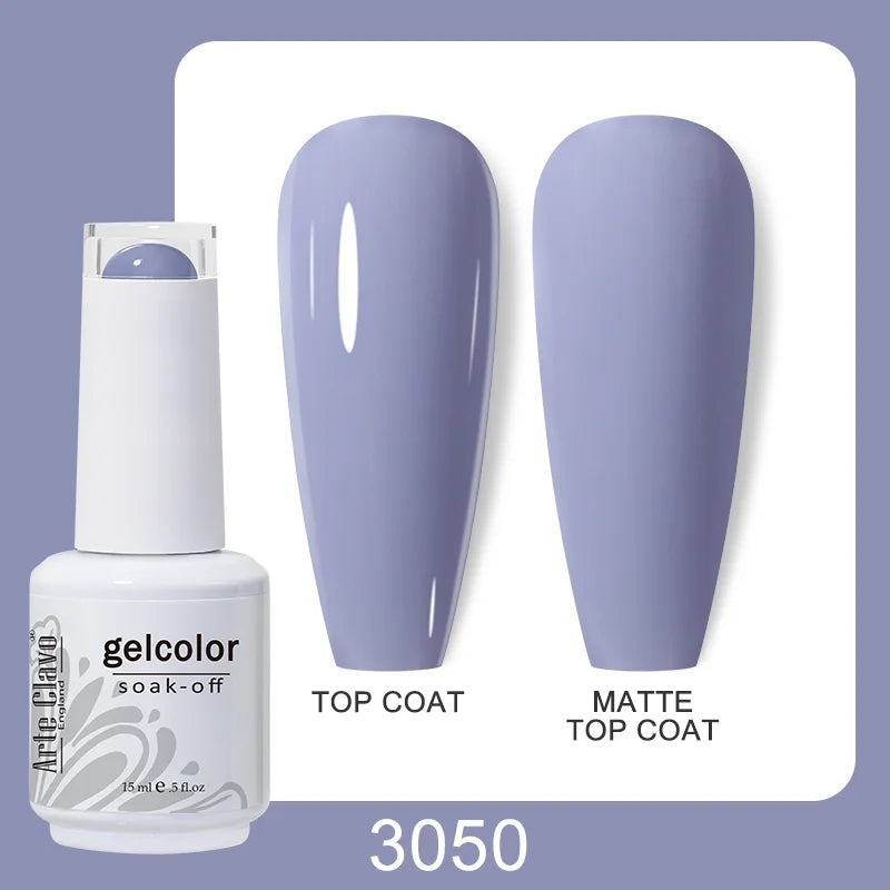 Arte Clavo Gel Nail Polish Matte Semipermanent Varnish UV Glitter Qme 3050