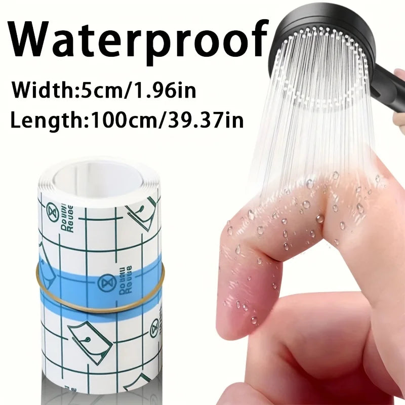 1 Roll Transparent Self-Adhesive Tape, PU Material Bandage, Portable Finger Protector, Anti-Friction Sticker for Bathing Qme