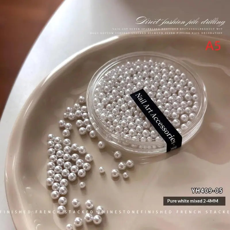 Creative 2- Pearl Resin Charms Nail Art Projects Unique Manicure Qme A5