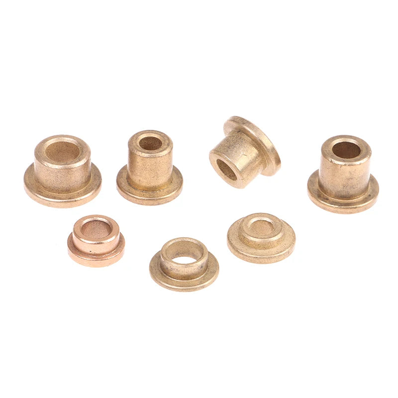 5Pcs Flanging Self-Lubricating Bearing Powder Metallurgy Oil Copper Bushing Guide Sleeve With Stepped Flange Hardware Qme