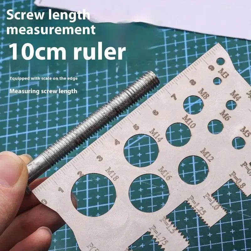 Screw Thread Pitch Gauge Ruler Measuring Tool Bolt Nut Metric Qme