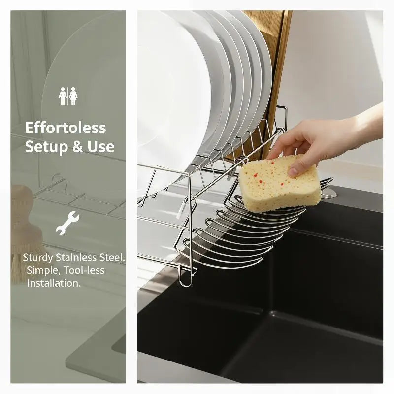 1 Stainless Steel Drain Basket Expansion Small Hanging Rack Storage Qme