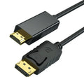  4K DP DisplayPort to HDMI Cable DP to HDMI HDTV Adapter Display Port Video Audio Cable for PC HDTV Projector Laptop Monitor Qme black