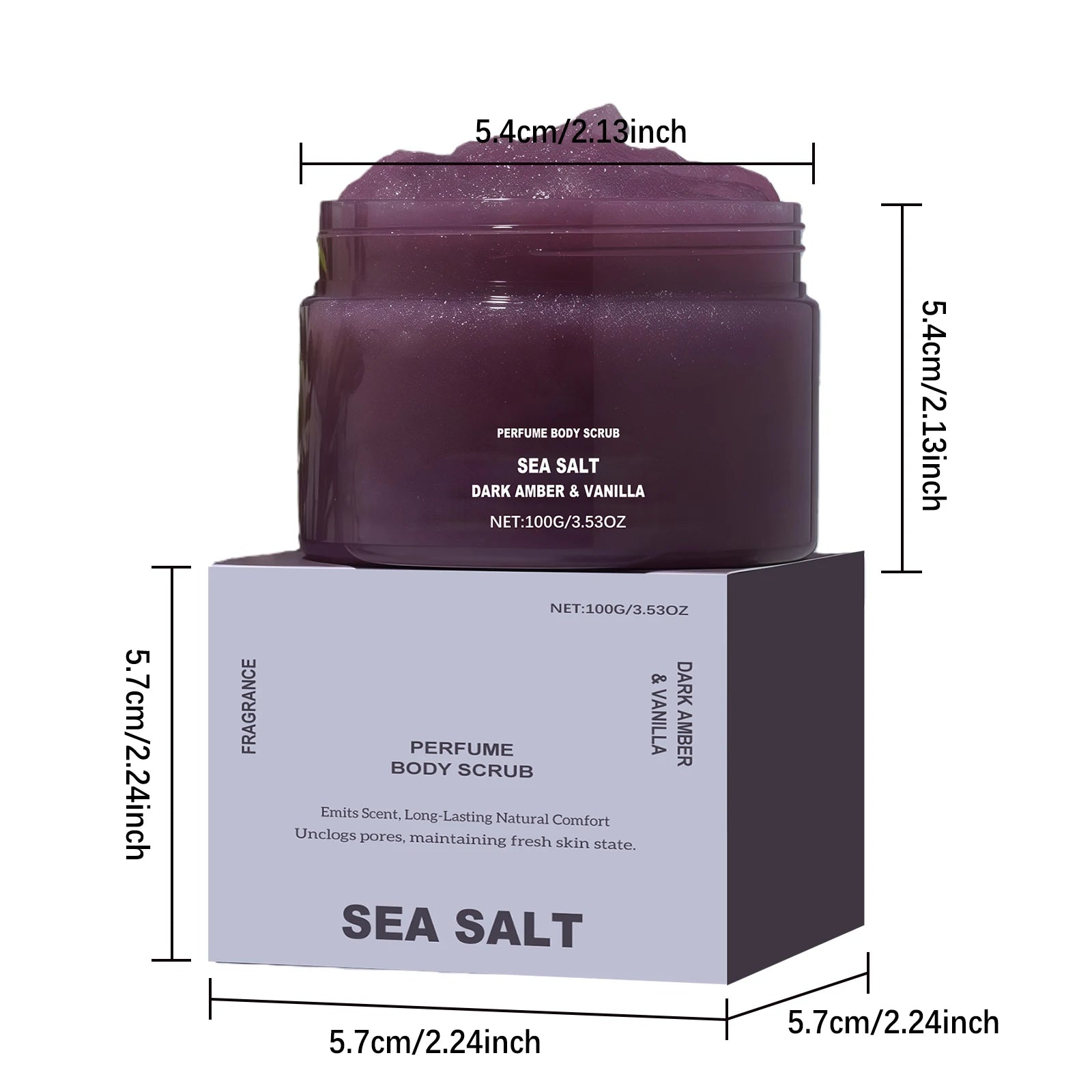 Perfume Body Scrub Hydrating Smoothing Skin Natural Exfoliating Salt Rose Coral Amber Vanilla Scent Moisturizing Cleansing Skin Qme Amber Vanilla