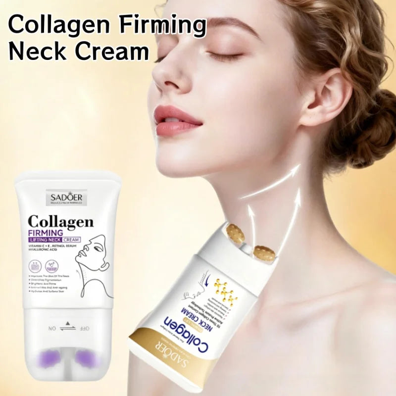 Collagen Neck Rolling Massage Cream Rice Extract Deeply Moisturizes Qme