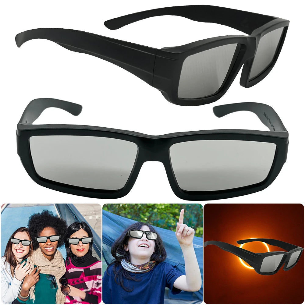 1/2/3/5 Pack Safe Shades ISO Certified Plastic Eclipse Glasses Solar Eclipse Viewing Glasses Direct Sun View Safe Eye Protection Qme