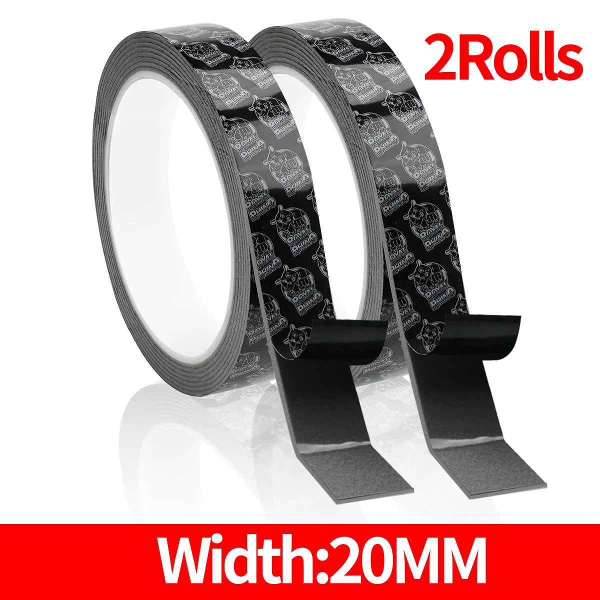 Double Sided Adhesive Tape, High Viscosity Car Fixed Adhesive, High Temperature Resistant, Waterproof No Marks,No Trace Adhesive Qme 20mmX2.5M-2PCS 1.2mm