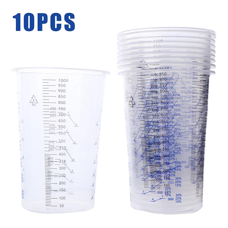 Accurate Mixing Paints Liquids Paint Calibrated Cup Plastic Cups Pots Qme