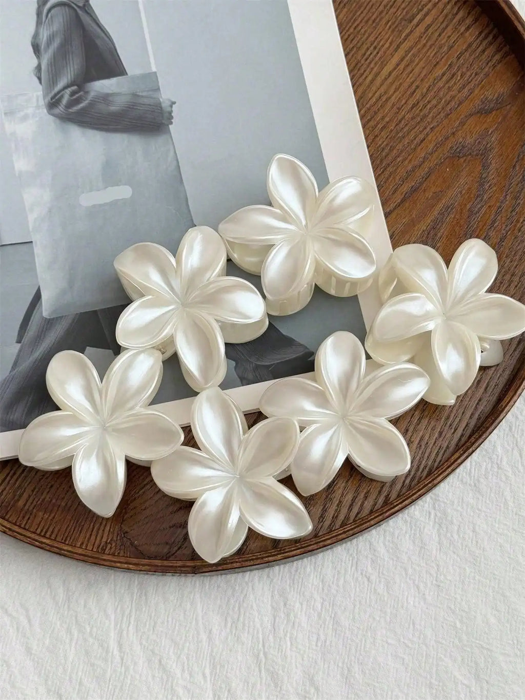 Flower Claw Clips Women Simple Hair Accessories Beach Vacation Qme