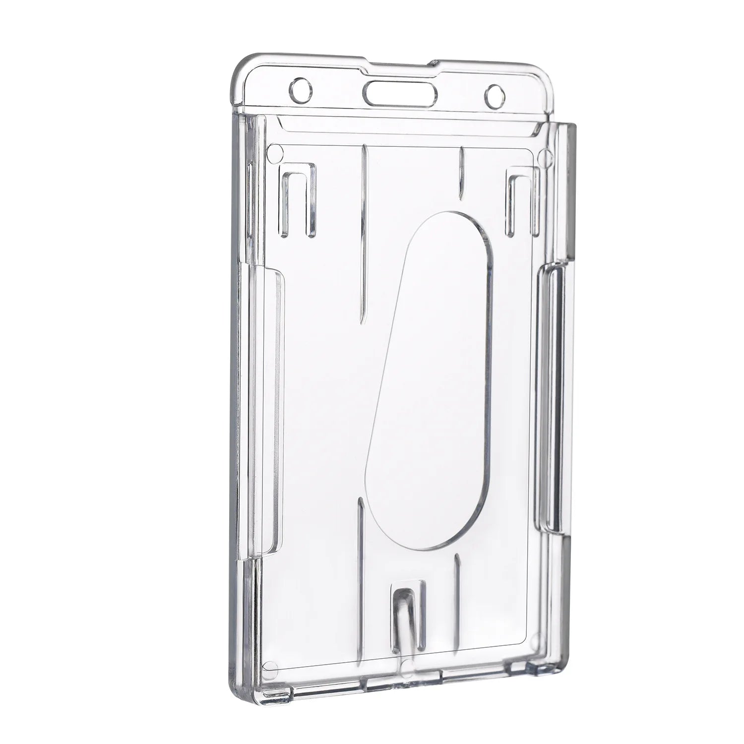 Transparent Cards Slots ID Tag Heavy-Duty Badge Holders Hard Transparent Scratch-Proof Case Protector Retractable Badge Clips Qme Vertical Card