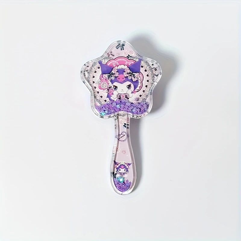 Hello Kitty New Five-Pointed Star Fluffy Cushion Comb Cute Cartoon-Style Detangling and Massaging Comb Air-Cushion Comb Qme