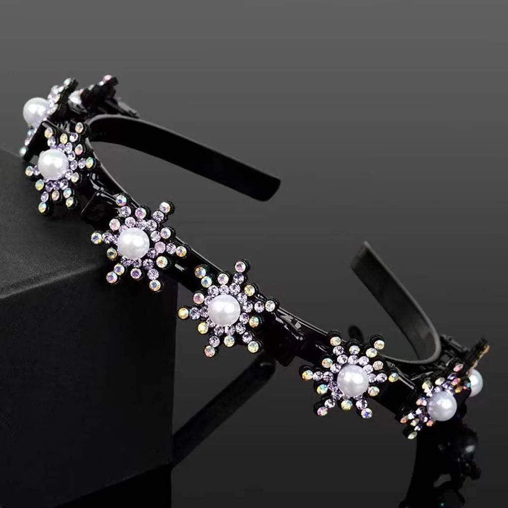 Elegant Hair Bands Clips Sweet Snowflake Star Women Pearl Hoop Qme Style 6