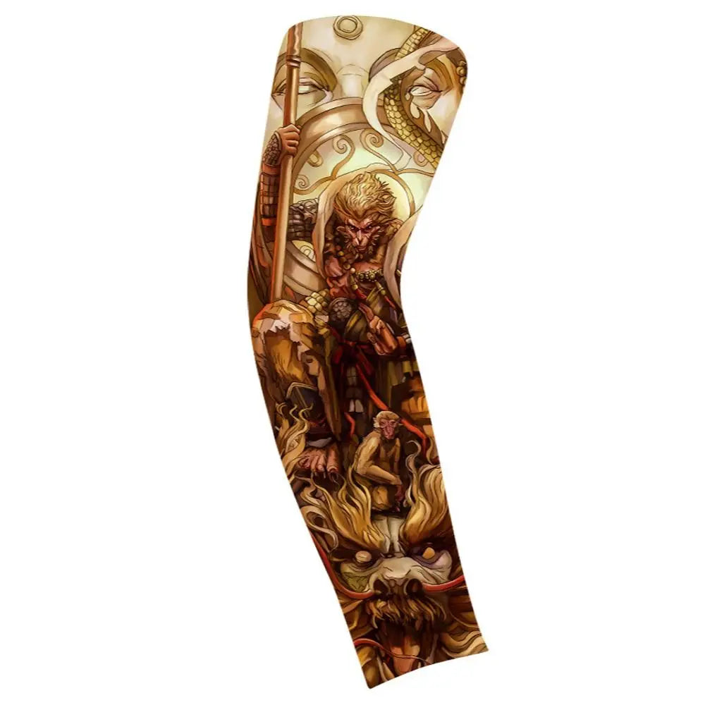 Flower Arm Pattern Flower Arm Tattoo Sleeve Breathable Thin Men Sunscreen Sleeve UV Protection Long-sleeved Ice Silk Arm Sleeve Qme style 5