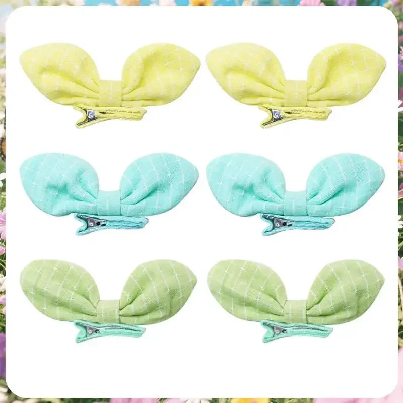 10Pcs Rabbit Ear Bow Candy Color Dog Hair Clips Long-hair Puppy Bowknots Alligator Clip Pet Grooming Cute Pet Accessories Qme