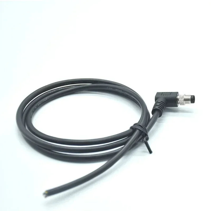 1 Meter Waterproof 90 Degree Elbow M8-8P Male Shielded Cable M8 Signal Aviation Plug Adapter Cables Connector Qme