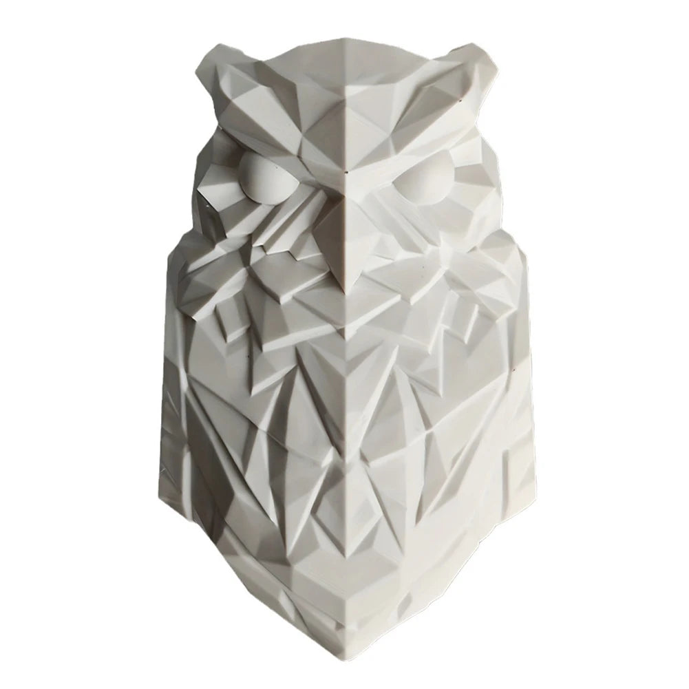 Resin Animal Statue Light Battery Operated 3D Printed Wall Decoration Lamp Owl Eagle Shape Projector Light Sconce Wall Art Decor Qme Owl Large
