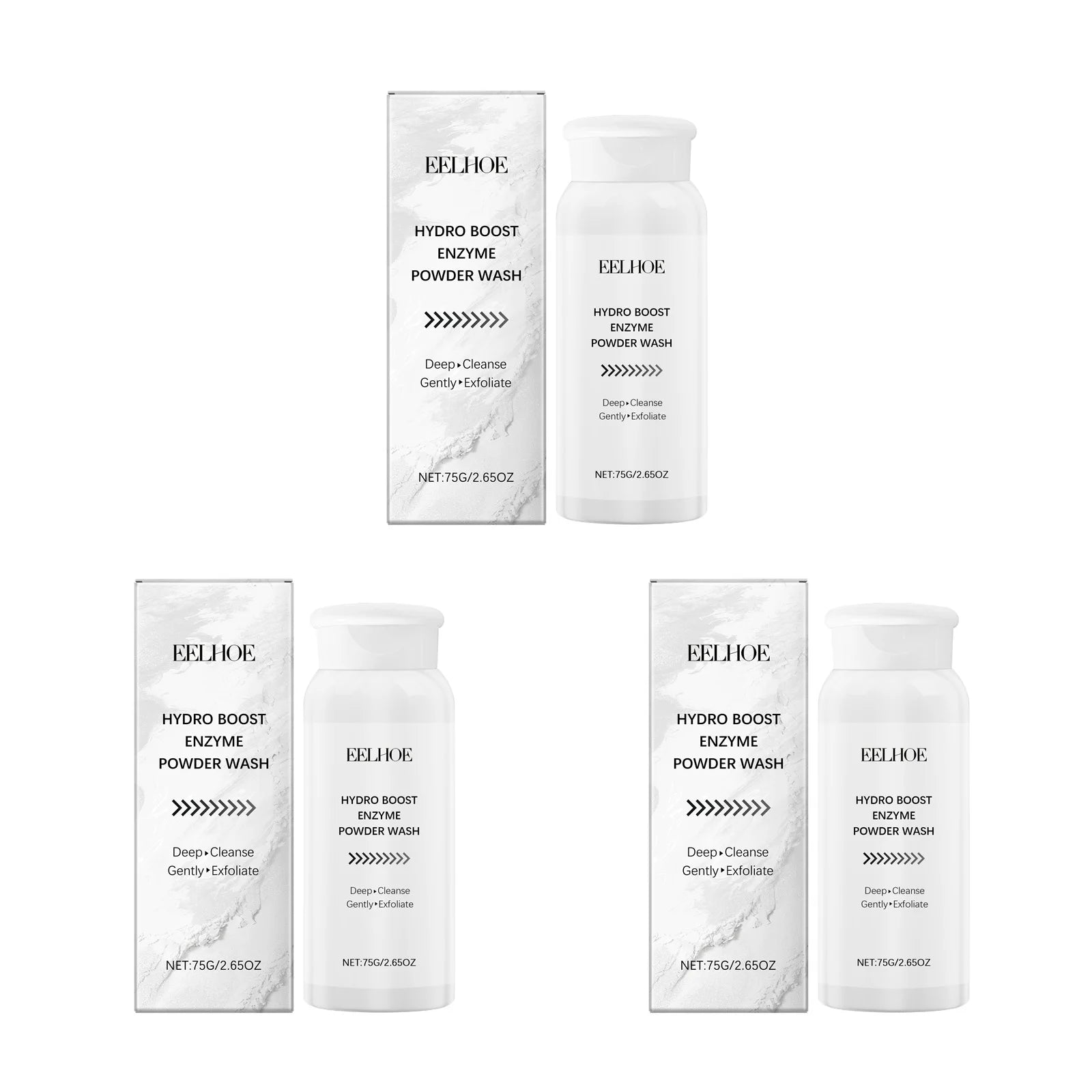 Enzyme Face Powder Wash Skin Oil Control Clean Facial Pores Remove Blackheads Pimples Refreshed Enzyme Face Cleanses Flour Qme 3 x 75g Boxed