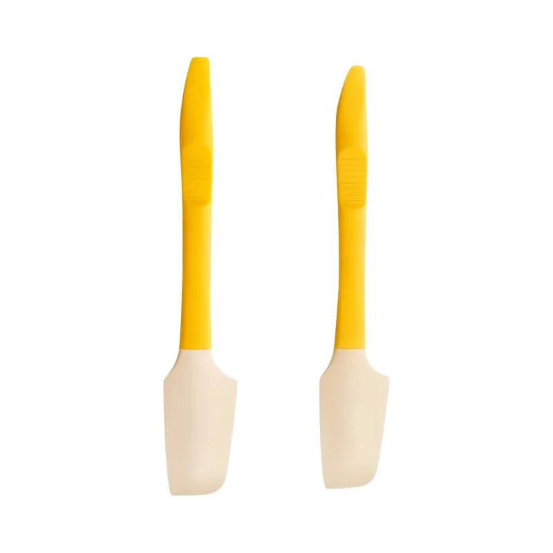 Silicone Jam Shovel Can Opener Cream Spatula Cake Honey Kitchen Qme 2PCS Yellow