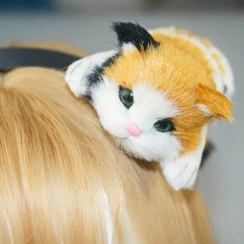 Cute Cat Plush Headband Wool Felt Animal Hair Band Women Girls Qme