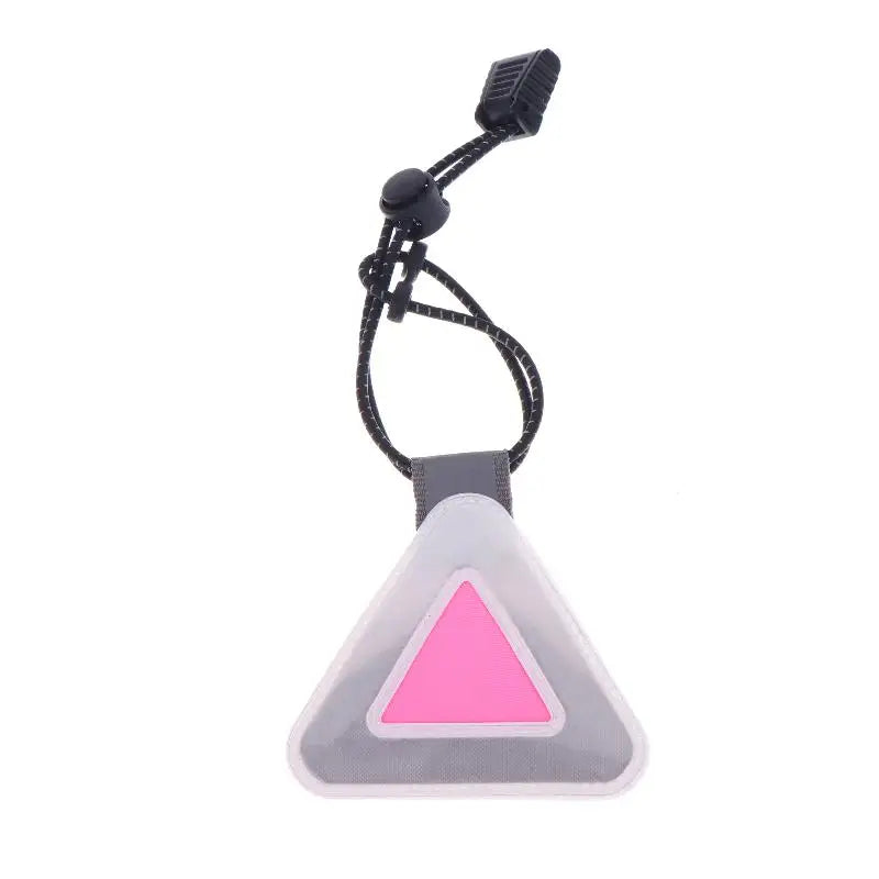 Bike Triangle Reflective Signs Safety Warning Pendant Night Riding Qme White