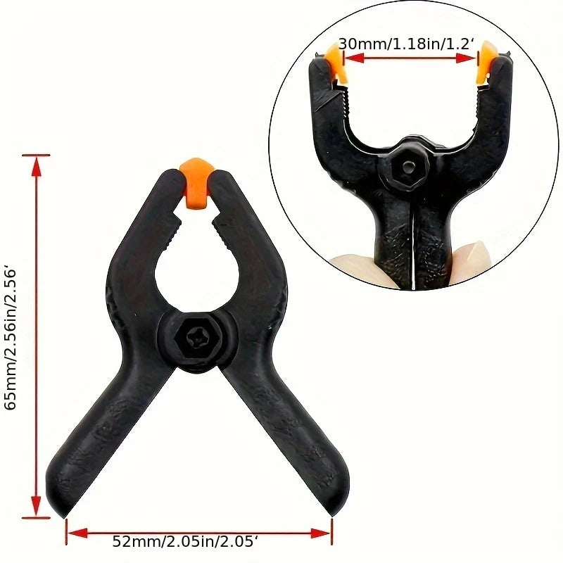 6pcs 2inch Spring Clamps Heavy Duty Plastic For Background Muslin Canvas Paper Chromakey Screen Clip Photo Studio Carpenter Tool Qme