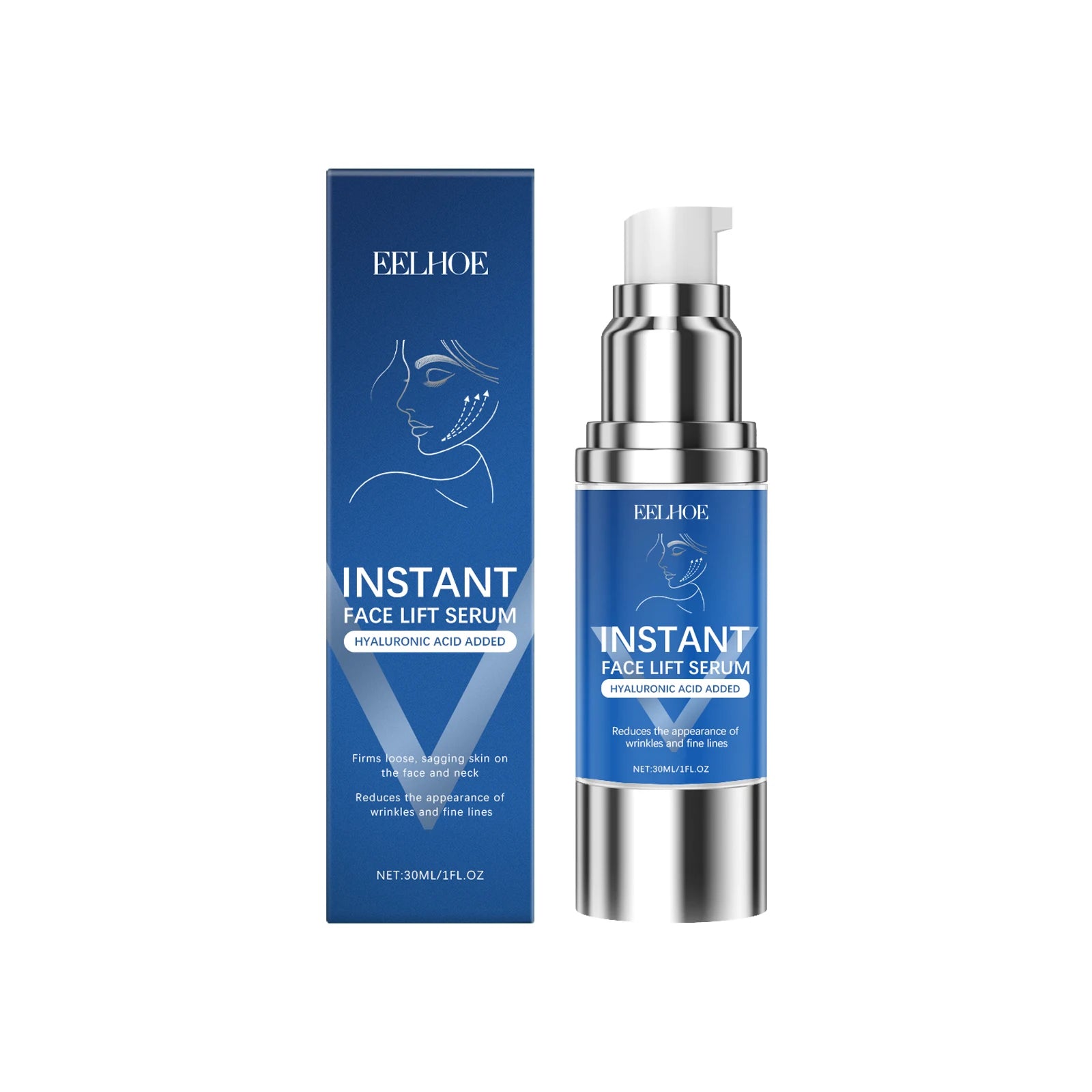 Instant Face Lifting Serum Firming Anti-Wrinkle Deep Moisturizing Brightening Smoothing Fade Fine Lines Tightening Essence Qme 30ml Boxed