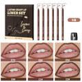 ART VALUE 6 Colors Nude Lipstick Pencil Makeup Sets Waterproof Lasting Sexy Red Lip Liner Pen Matte Lip Contour Pen Lip Stain Qme B Set