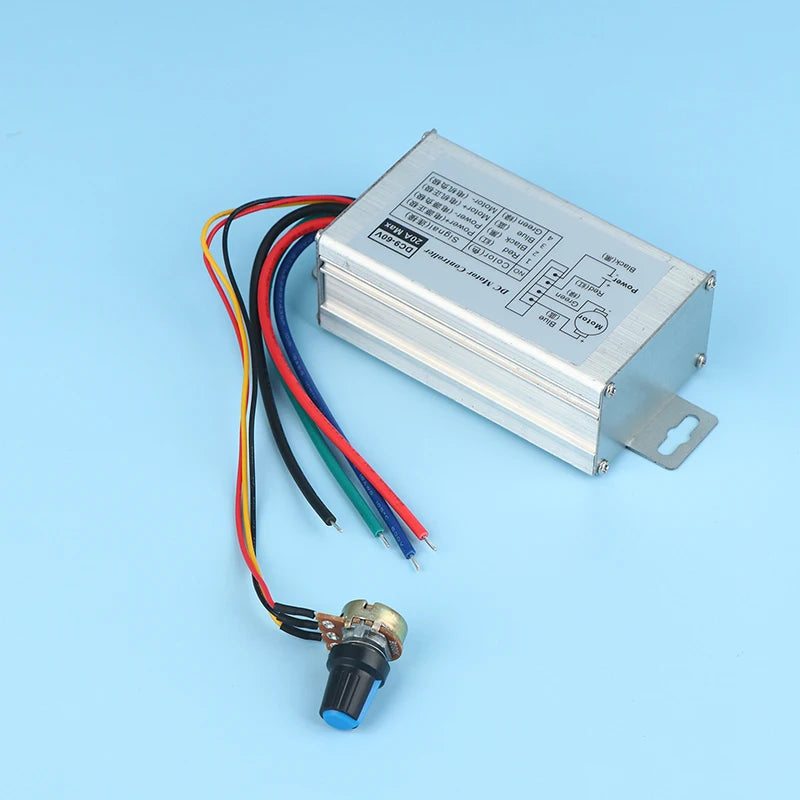 Stepless DC Motor Speed Controller DC 9V-60V 12V 24V 60V 20A Motor Pulse Width Modulator Regulator PWM Speed Regulator. Qme Default Title