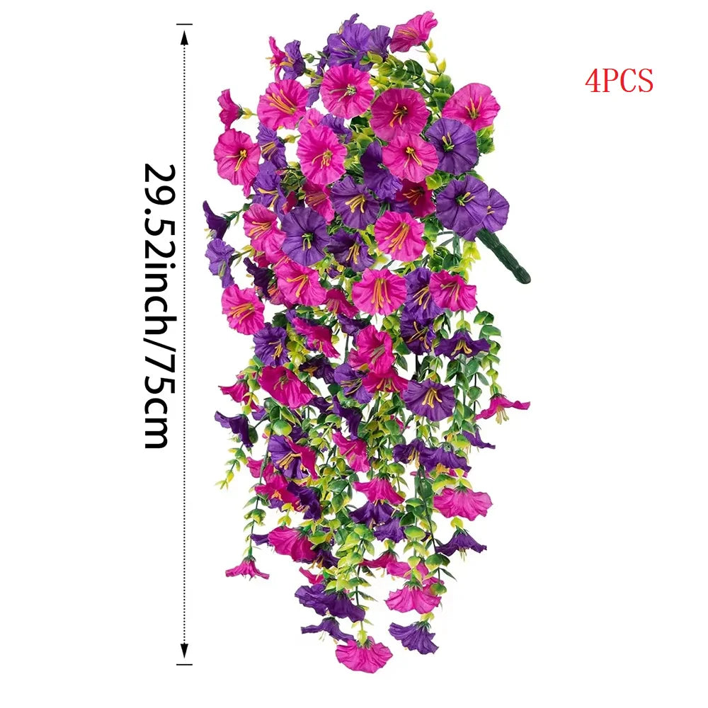 1PC Outdoor Courtyard Artificial Flowers, Eucalyptus Morning Glories, Silk Flowers, Home Wedding Decorations Qme 4pcs