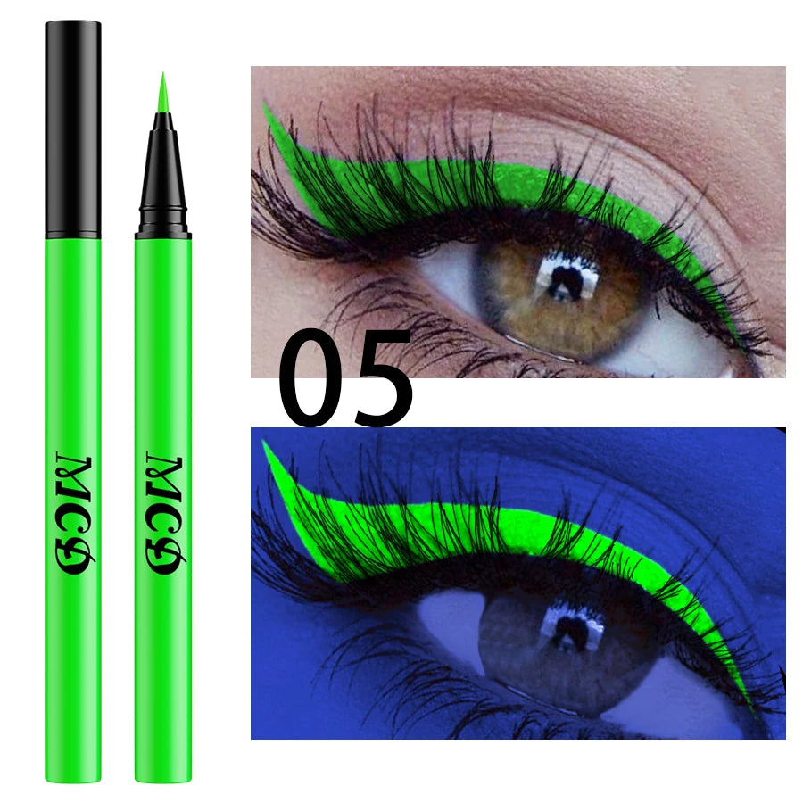 UV Light Neon Eyeliner Pen Eyes Makeup Blue Green Waterproof Liquid Qme 05