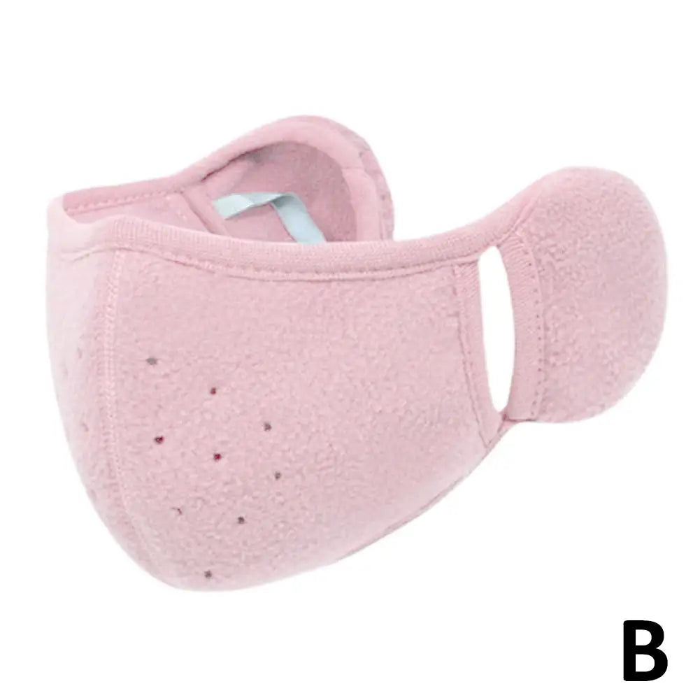 NEW Winter Fleece Earmuffs with Windproof Mouth Cover Unisex Warm Ear Warmer Breathable Face Mask for Outdoor Activities Qme B