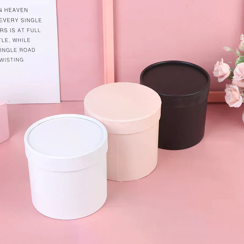 12x12cm Round Flower Box Arranged Gift Box Preserved Bouquet Elegant Box For Wedding Party Rose Flower Packaging Decoration Qme