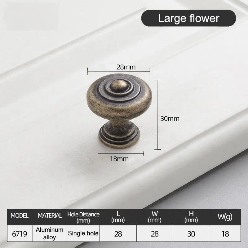 Single-hole Drawer Knob Aluminum Alloy Cupboard Handle Vintage Qme C1