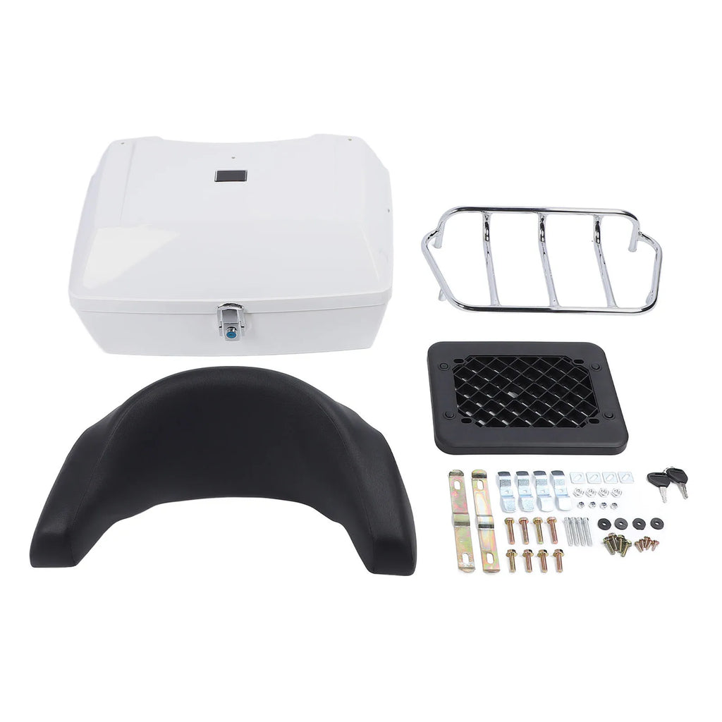 Motorcycle Rear Storage Box 48L ABS Luggage Case Quick Release Motorbike Tail Storage Box Waterproof and Shock Absorption Qme