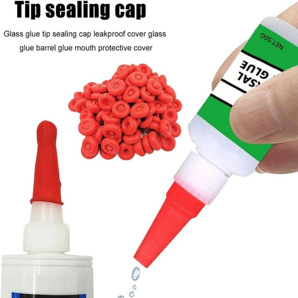 5/10/20/50Pcs Caulk Sealing Cap Dustproof Red Glass Glue Tip Cover Protector for Caulking Gun Daily Tool Qme