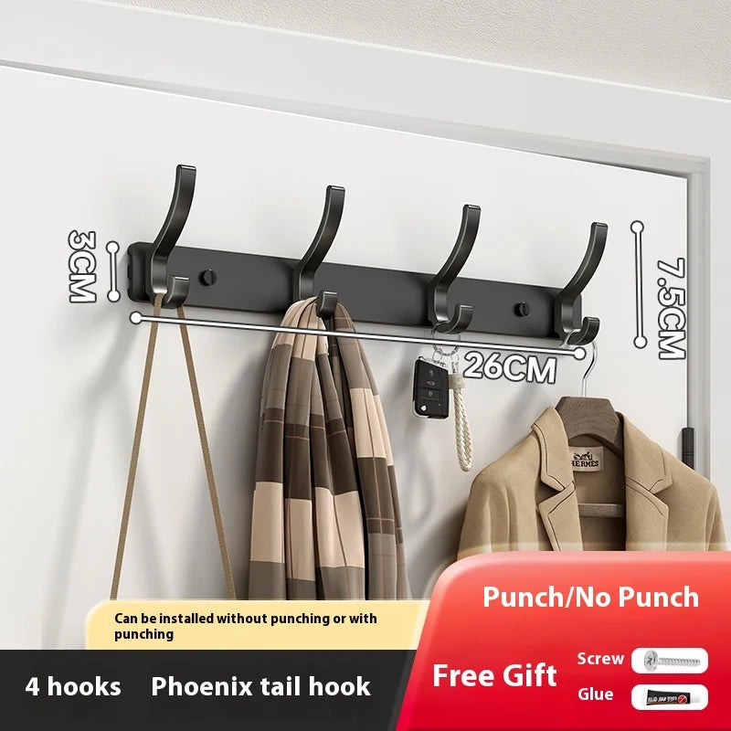Bathroom Kitchen Accessories Black Robe Hooks Towel Hanger Nail Wall Qme Black 4 hook
