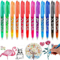 Kawaii Pilot, Erasable Gel Pens, Assorted Color Inks,Fine Point 0.5 mm, Pack of 12/8 Qme 12 colors